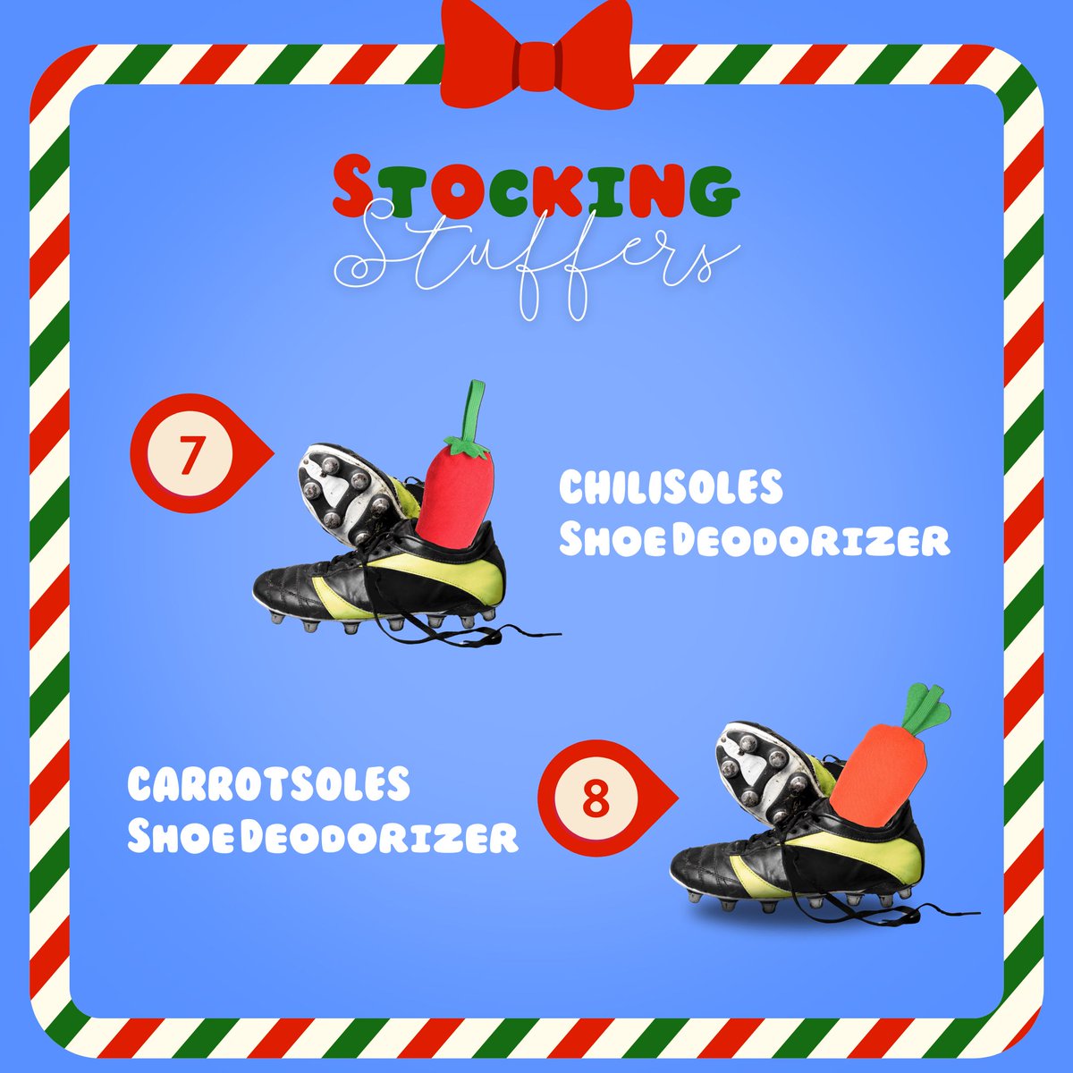 A shoe deodorizer makes a practical and thoughtful stocking stuffer, especially for anyone active, sporty, or on their feet all day. 🎁 🎄

Get the Chilisoles and the Carrotsoles from our Amazon storefront today!