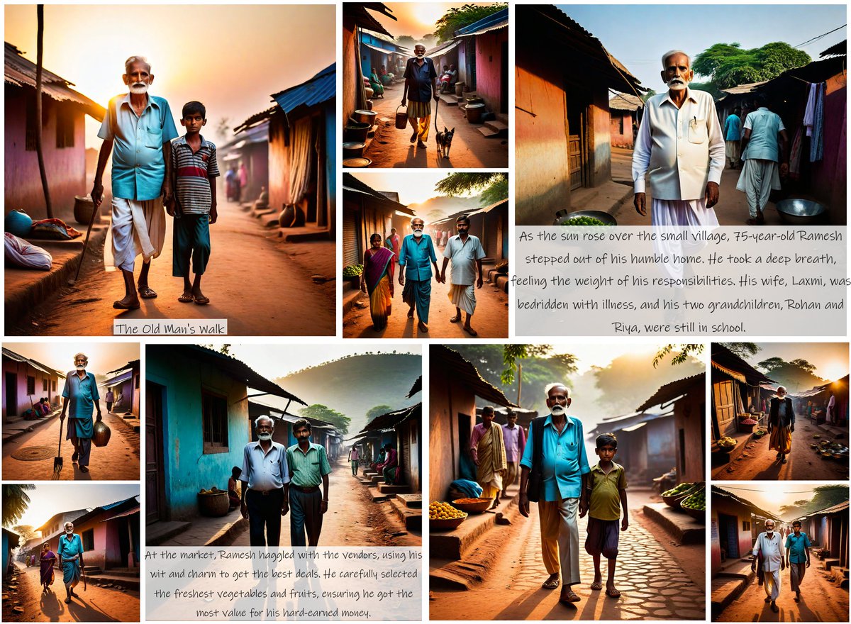 Garboutt_XO's tweet photo. Transforming words into stunning visuals!
✨Here's my #VisualTales comic, crafted effortlessly with 
@AITECHio
's AI Marketplace.
Story of an elderly man with little means walking caring for his family, life like scenes.
#AITECH https://t.co/BhZLwyBCkS