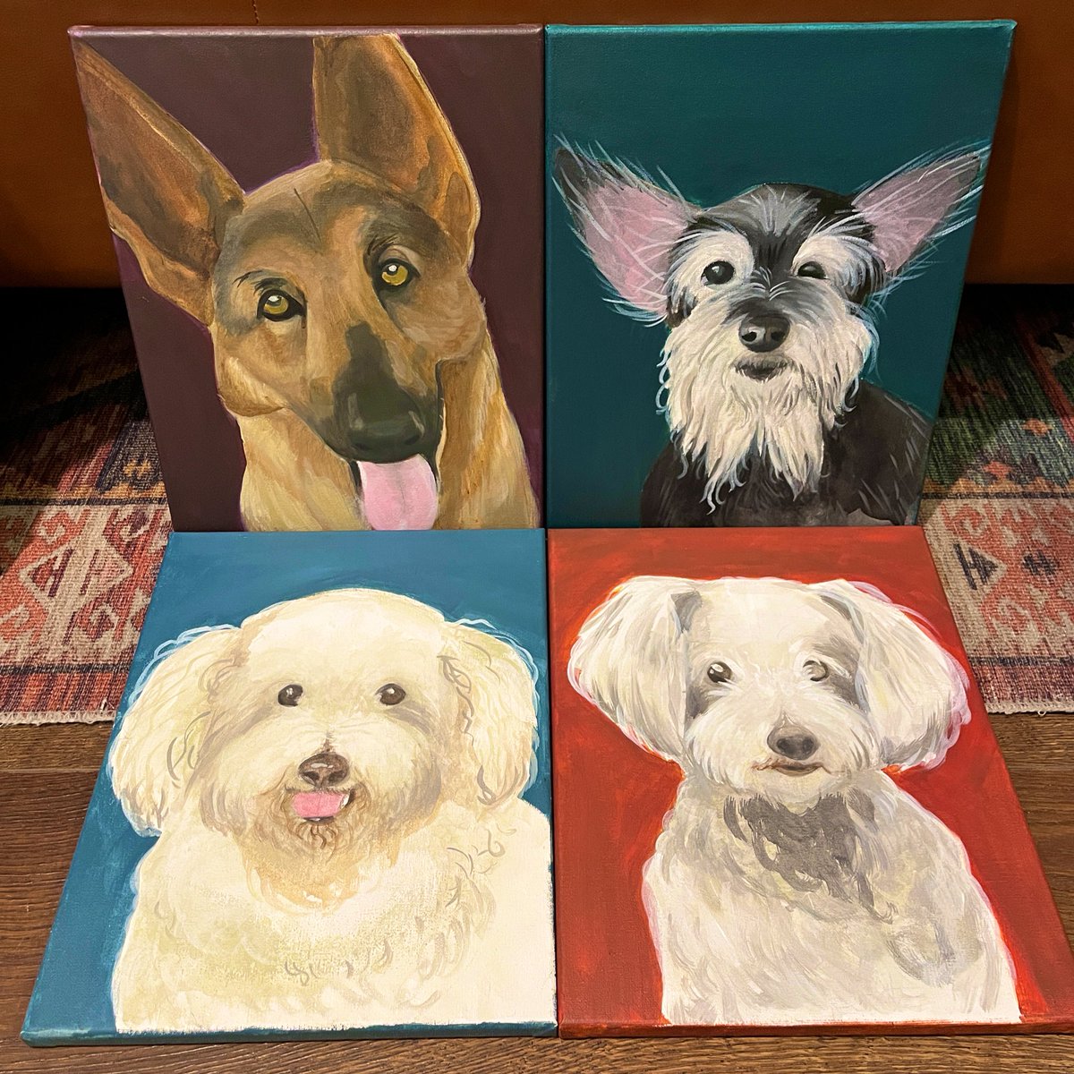 vivtsg's tweet photo. One more of all of them together before I send them off 👋🏼 #dogart #dog #dogportrait #painting https://t.co/uisMIYf4U7