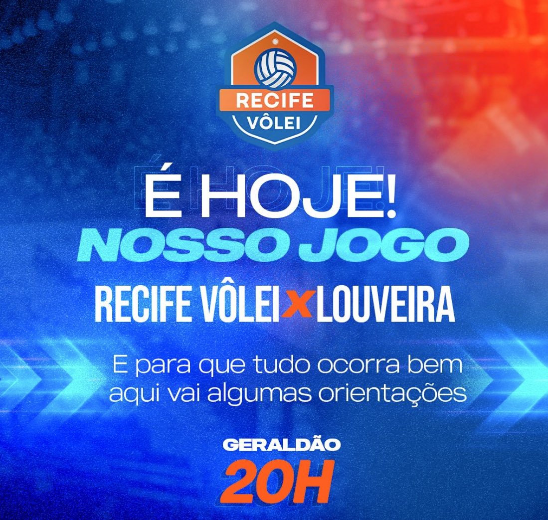 BOM DIA!!!! 
HOJE TEM 
RECIFE VÔLEI 
🧡💙 #superligab