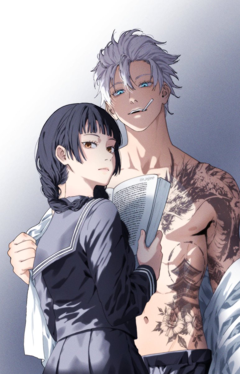 je_jejjee's tweet photo. Tatoo
Bad Boy &amp; Good Girl
#Gojohime
#satohime https://t.co/PSDnZi7JBw