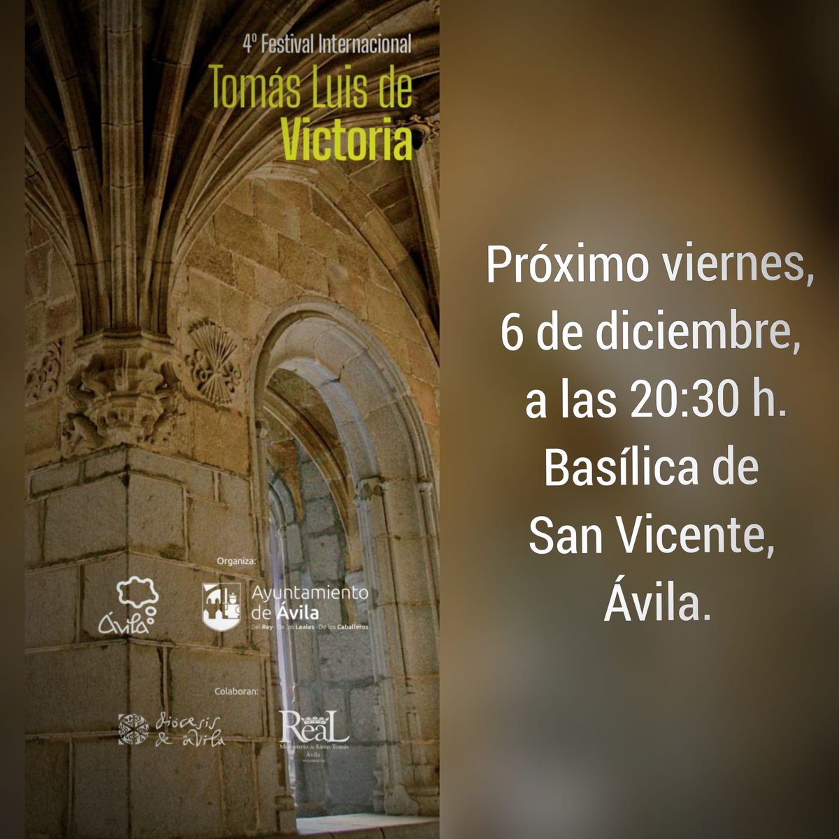 coroTLVictoria's tweet photo. Nos vemos esta tarde en Ávila.
#tomasluisdevictoria
#Palestrina500
#renaisancemusic 

@ayuntamiento_avila https://t.co/OMwjnOWtdu