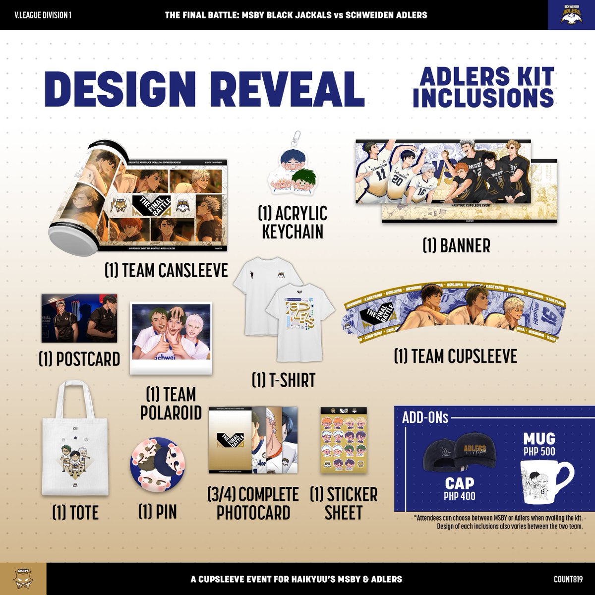 CREATESVT's tweet photo. The Adlers Bundles are coming your way!🙌🎁

Functional merch that’s perfect for every Volleyball fan to feel like part of the action!💥🎉

All yours! Take your game day to the next level!🤍

🏐#COUNT819 #MVAHQ2024 https://t.co/pDU96Dc08R