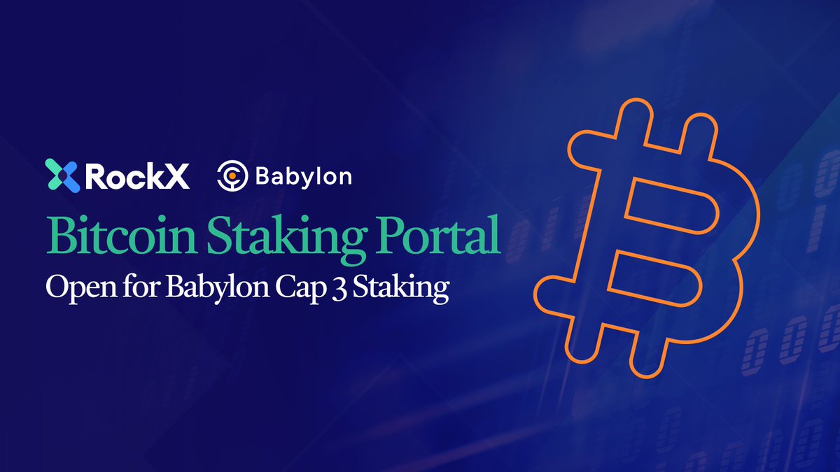 🟠 Babylon Cap 3, Phase 1 Launches December 10th! 

Start staking your Bitcoin now through the RockX Bitcoin Staking Portal to earn rewards throughout Cap 3.

What’s new this time?
🔹 No TVL cap
🔹 1,000 BTC block duration (~1 week)

Stake here: bitcoin-staking.rockx.com

To learn