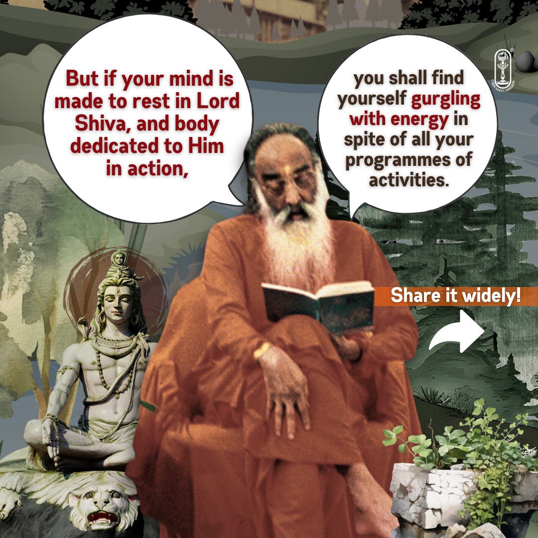 Chinmayananda's tweet image. A devotee asked Swamiji, there are too many things I do. I feel stressed. Swipe to read what Swami Chinmayananda replied!

#chinmayamission #swamichinmayananda #balancelife #balancelifestyle #stressrelieving #stressless #stressfreelife #stressfreeday #worry #balancedlifestyle