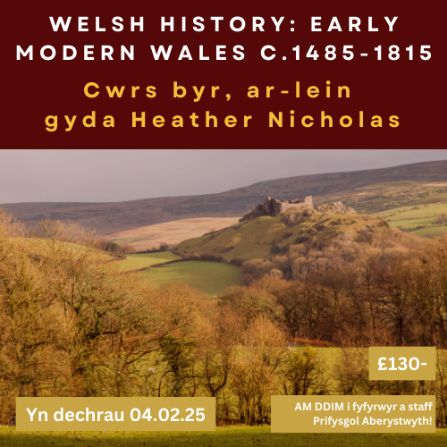 Heather Nicholas (@heather25895) on Twitter photo My online course 'Welsh #History Early Modern Wales (c.1485-1815) will be startin in Feb'25 with <a href="/Aber_LLL/">Dysgu Gydol Oes Aberystwyth Lifelong Learning</a> at <a href="/AberUni/">Aberystwyth University</a>. Explore the history of Wales, including your own local and family history, throughout the Early Modern Period.
Visit aber.ac.uk/en/lifelong-le… information. My online course 'Welsh #History Early Modern Wales (c.1485-1815) will be startin in Feb'25 with <a href="/Aber_LLL/">Dysgu Gydol Oes Aberystwyth Lifelong Learning</a> at <a href="/AberUni/">Aberystwyth University</a>. Explore the history of Wales, including your own local and family history, throughout the Early Modern Period.
Visit aber.ac.uk/en/lifelong-le… information.