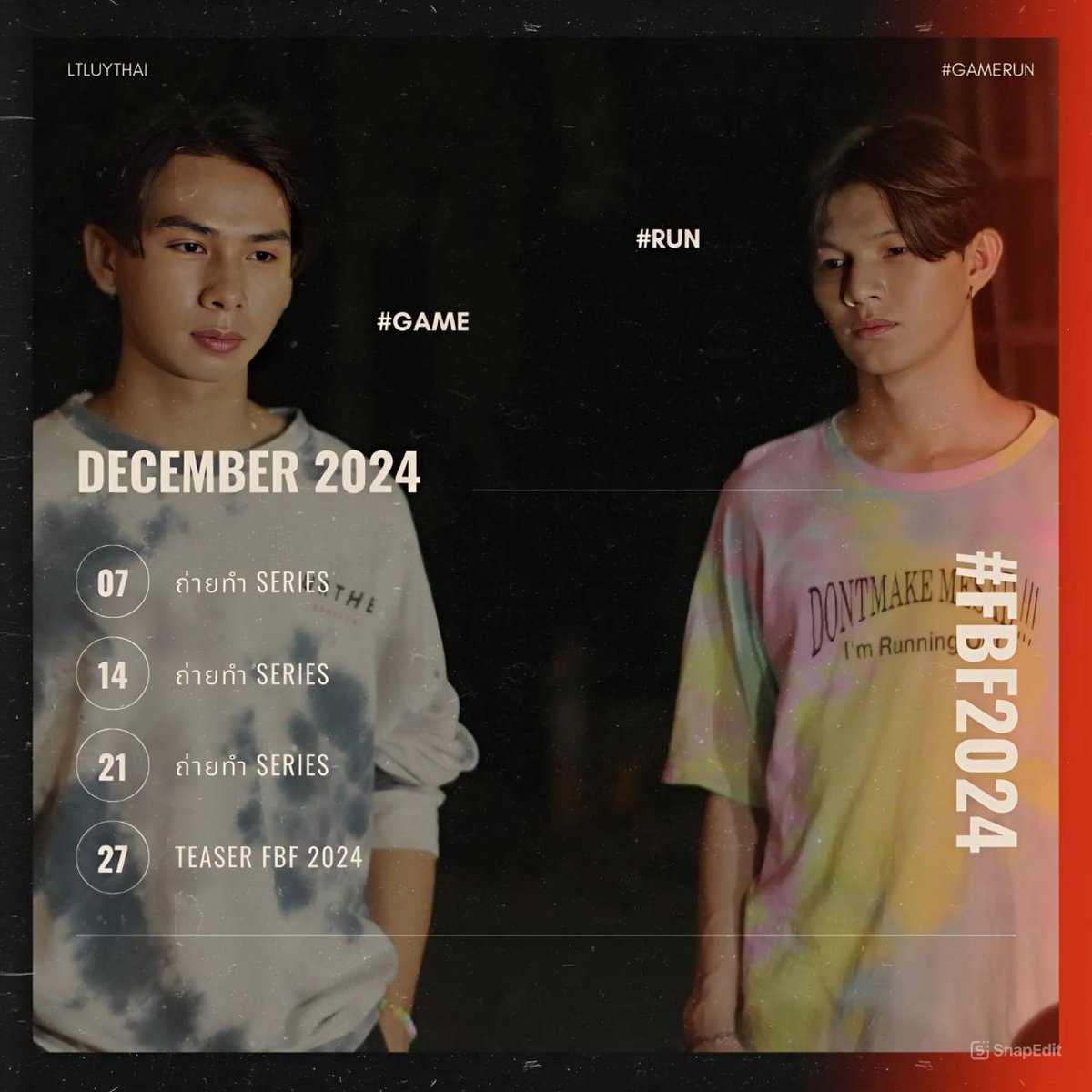 Luythai2022's tweet image. #แฟนเพื่อน #FriendBoyFriendSS2 #FBF2024
#LT #LUYTHAI #ลุยไทย #LTLUYTHAI 

#กาลเวลา #PeriodOfTime