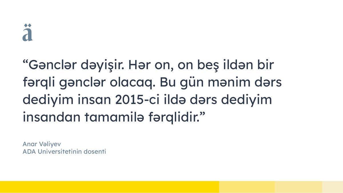 ADA Universitetinin dosenti Anar Vəliyevin "Şəhəri tələbələr və gənclər üçün necə rahat edə bilərik?" mövzusunda çıxışını YouTube kanalımızda izləyə, Spotify və Apple Podcasts vasitəsilə dinləyə bilərsiniz.