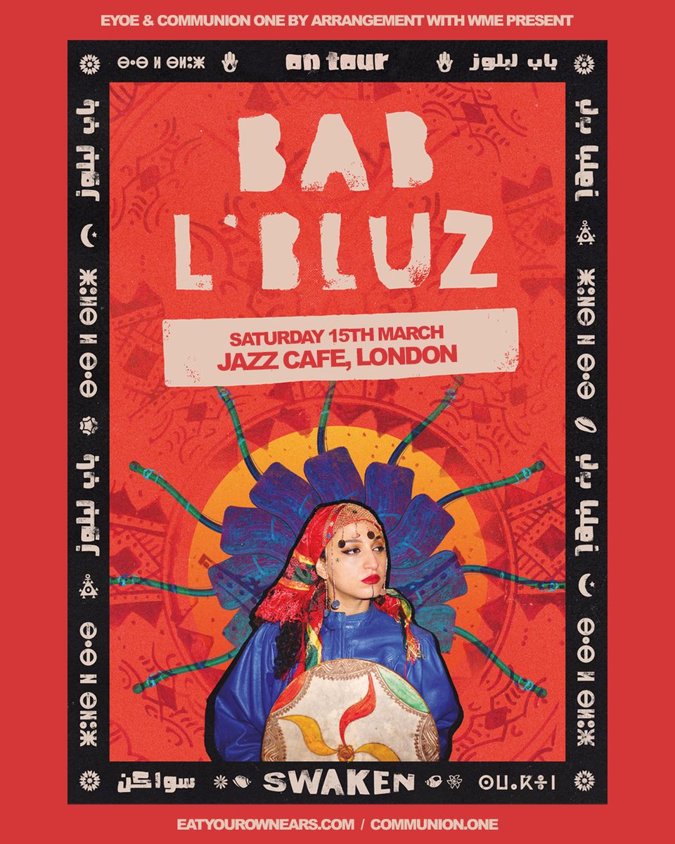 Eat Your Own Ears (@eatyourownears) on Twitter photo NEW SHOW: Bab L’Bluz
📍 <a href="/TheJazzCafe/">Jazz Cafe</a> 
🗓️ Saturday 15 March 
🎟 On sale now
eatyourownears.com/bab-l-bluz NEW SHOW: Bab L’Bluz
📍 <a href="/TheJazzCafe/">Jazz Cafe</a> 
🗓️ Saturday 15 March 
🎟 On sale now
eatyourownears.com/bab-l-bluz