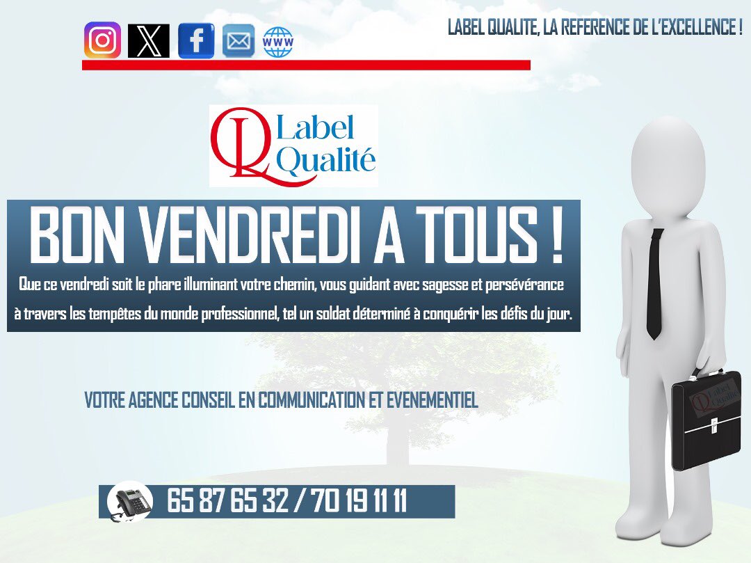 label_qualite's tweet photo. Bon vendredi à tous !

#jayvik #Communication https://t.co/mC7aQFYnqL