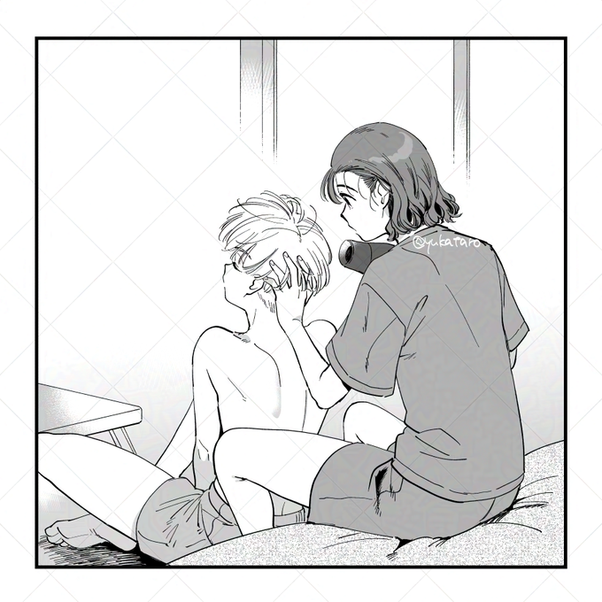 森が茜の髪を乾かすだけの茜森… 