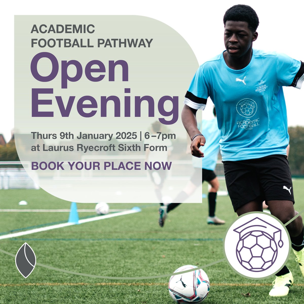 ⚽|Open Evening

Laurus Ryecroft Sixth Form are hosting an Academic Football Programme offering students the chance to excel academically while benefiting from a tailored football experience.

Come along to the open evening, see below for more information.
mailchi.mp/d33548ed161b/a…