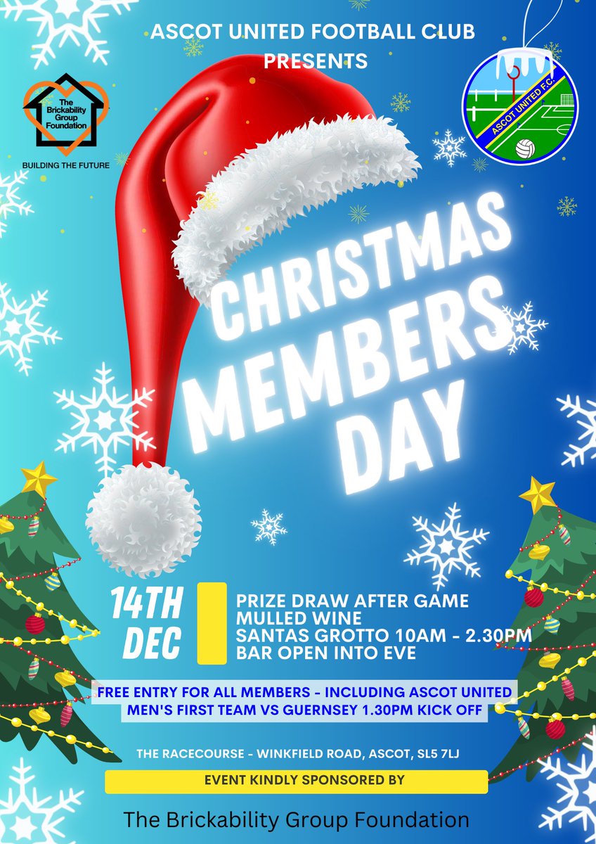 AscotUnitedFC's tweet image. Our Christmas PRIZE DRAW is now live! 🔔🔔🔔

crowdfunder.co.uk/p/aufc-christm…

We have some incredible prizes you can win while supporting your local football club.

Get your ticket today before it’s too late 👆🏻

#WeAreAscot #UpTheYellas 💛💙