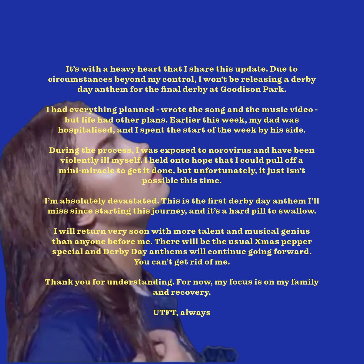 PepperMills3's tweet image. This is a PMA (Pepper Mills Announcement)💙
I promise you won’t be rid of me. I’ll still be cracking out the tunes still when I’m old and decrepit. Whistling away on my recorder with my gammy teeth & jarg shorts. Much love💙