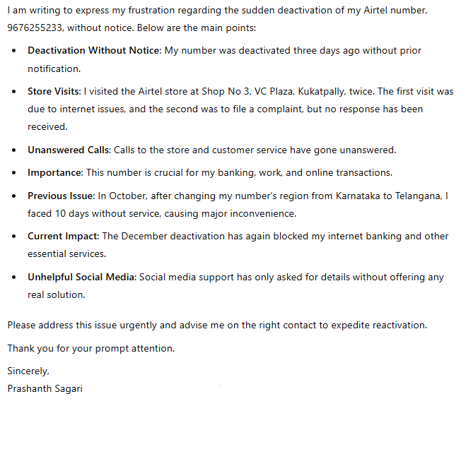 itsurprashanth's tweet photo. Dear @Airtel_Presence  @airtelindia https://t.co/8ftFBNiEpM