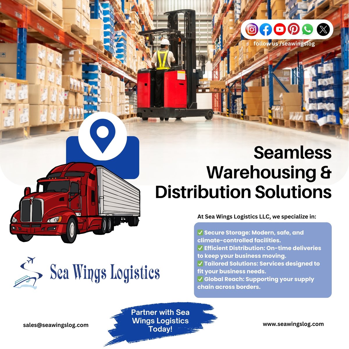 seawingslog's tweet image. 📦🚛 Warehousing &amp;amp; Distribution Services by Sea Wings Logistics LLC 🌍💼
Looking for secure warehousing and seamless distribution? 🌟 We’ve got you covered! 💪#WarehousingSolutions #DistributionExperts #LogisticsServices