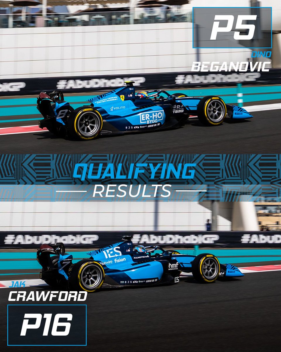 Dino secures fifth in Abu Dhabi qualifying! 💪

#F2 #AllezLesBleus #DAMSLucasOil #AbuDhabiGP
