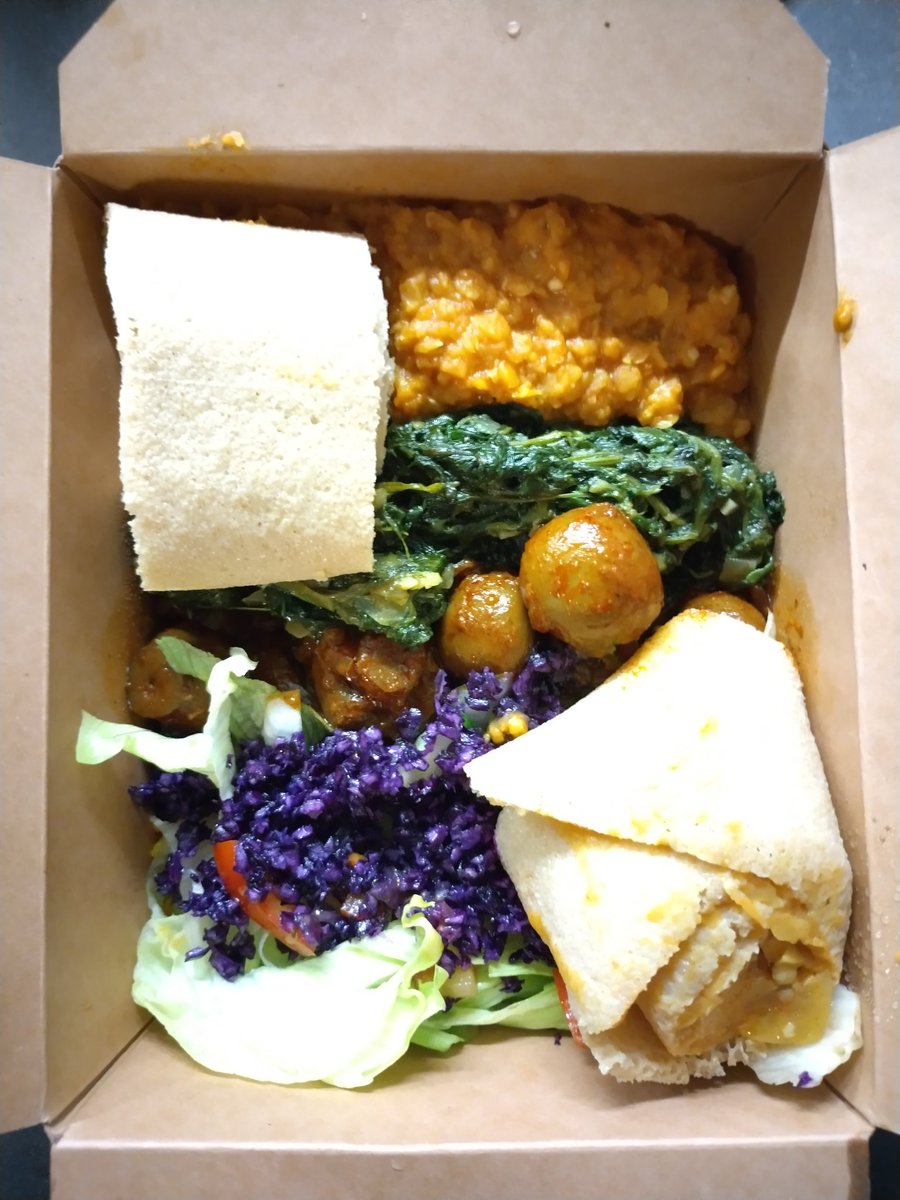 chefskiss's tweet photo. Glorious vegan Ethiopian selection from the indoor food market off Brick Lane. https://t.co/YTfkQgDQsG