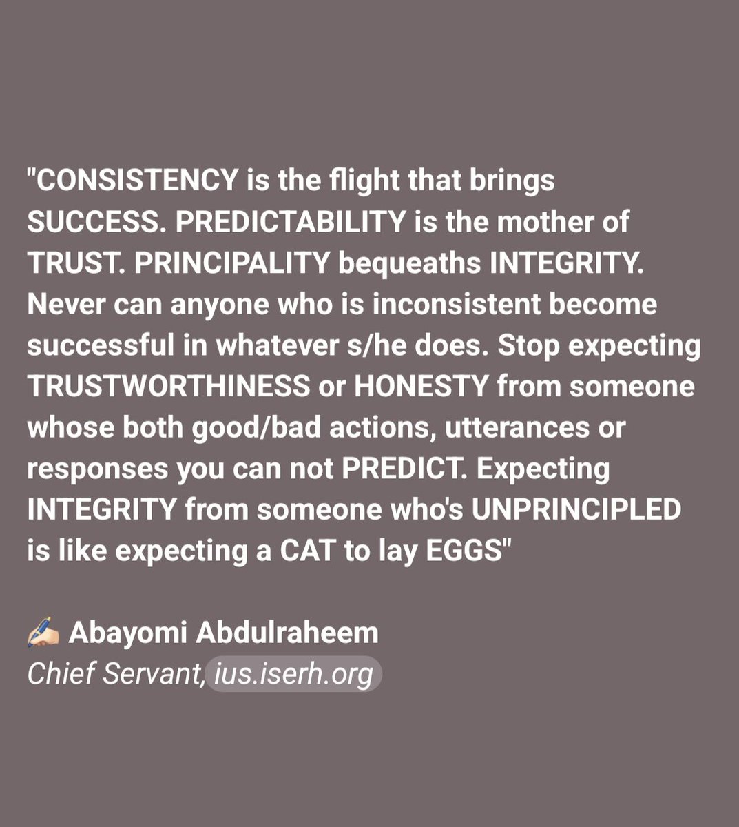 HisChiefServant's tweet photo. Consistency...👍
Predictability...❣️
Principality...🌹 https://t.co/72XDPkwCqq