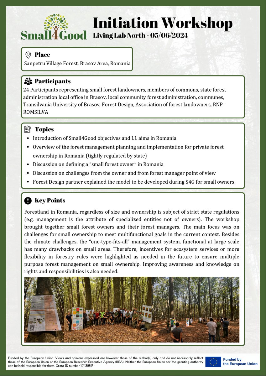 Small4Good (@small4good) on Twitter photo 🍁 Living Lab East in Romania 🇷🇴 explores diverse forests, from oak & beech to alpine juniper in the Carpathians.
🟡 90% are privately owned, with small, fragmented plots.
💧 Study ownership impacts on climate & market strategies.
👉 Learn more: ow.ly/eeLH50Umkcp 🍁 Living Lab East in Romania 🇷🇴 explores diverse forests, from oak & beech to alpine juniper in the Carpathians.
🟡 90% are privately owned, with small, fragmented plots.
💧 Study ownership impacts on climate & market strategies.
👉 Learn more: ow.ly/eeLH50Umkcp