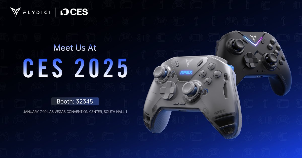 Meet Flydigi team at CES 2025! 

We are excited to announce our participation in CES2025! We sincerely invite every Flydigi fan to visit the Flydigi official booth at the CES event at Booth 32345, South Hall 1. Looking forward to seeing you at the event!