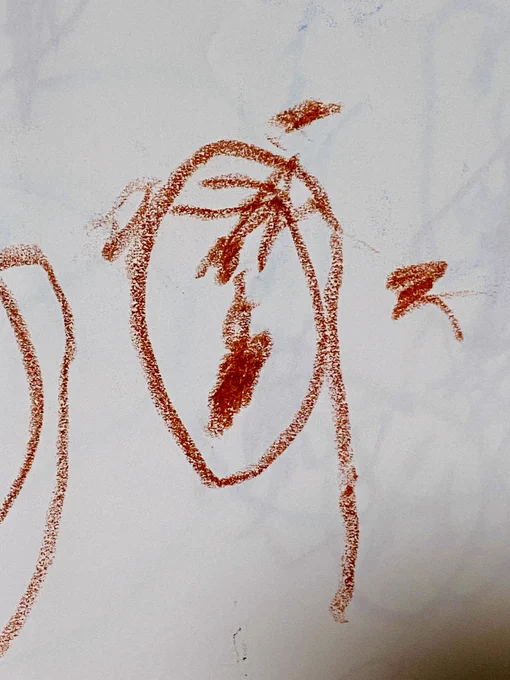 2歳を目前にして、娘が「目!耳!」とか言いながら人の顔らしきものを描き始めた。 