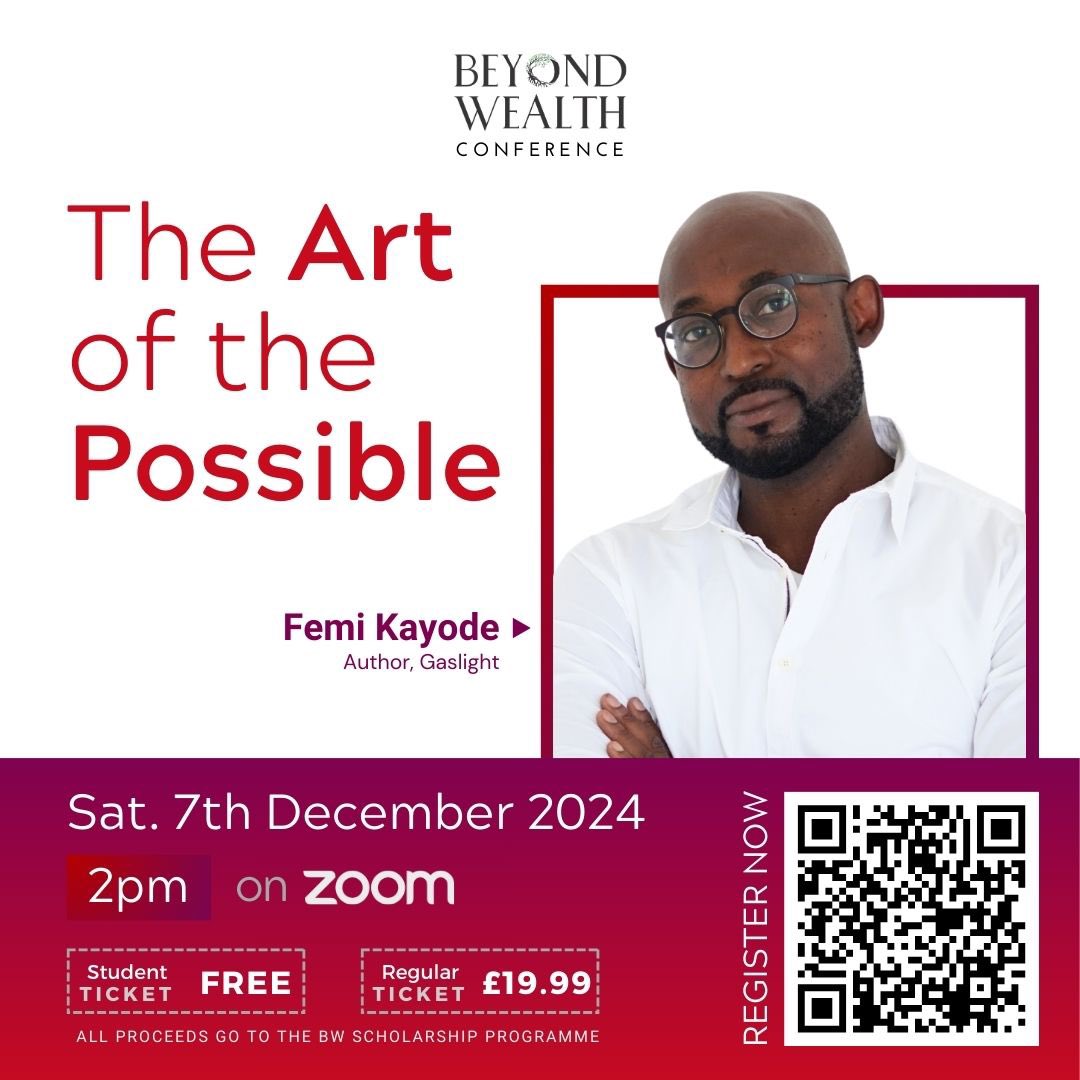 Our final speaker is <a href="/FemiKay_Author/">Femi Kayode</a> . I came across his books while doing some work @bloomsburypublishing and I can tell you, I could not put any of them down till I read from cover to cover.

He has graciously agreed to speak at the <a href="/thebeyondwealth/">thebeyondwealth</a> 1/