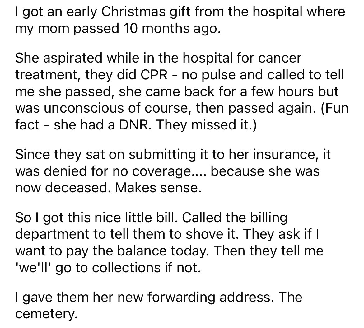 "It cost my mom $275,000 to die"