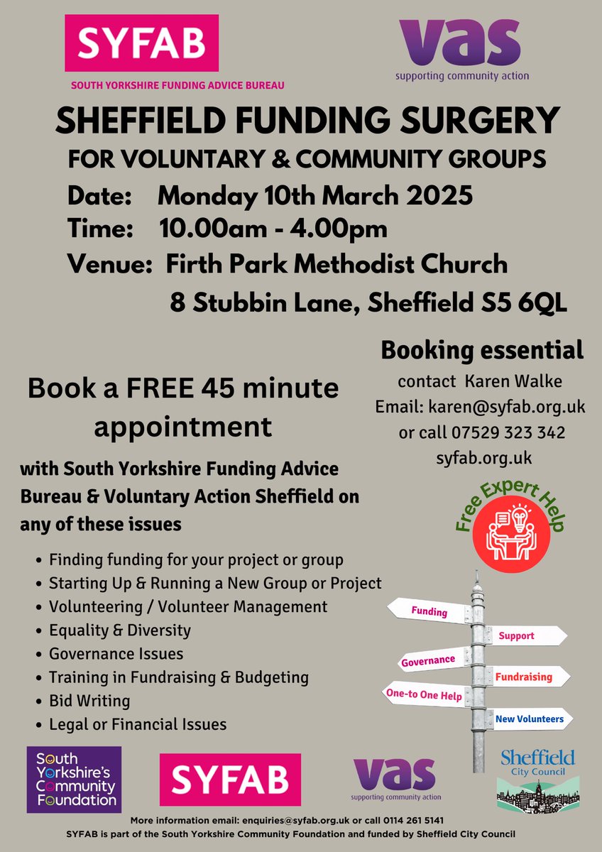 We’re holding some funding more surgeries in Sheffield in 2025
Booking essential. Details below
This service is free &amp; confidential