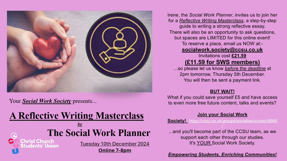 we hope that social work students at @cccu can attend!