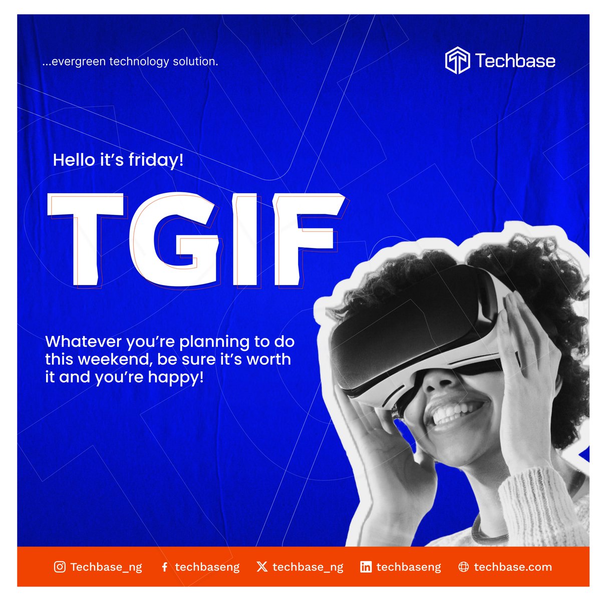techbase_ng's tweet image. Whatever you’re planning to do this weekend, be sure it’s worth it and you’re happy!
#techbase #gadgetrepair #TGIF