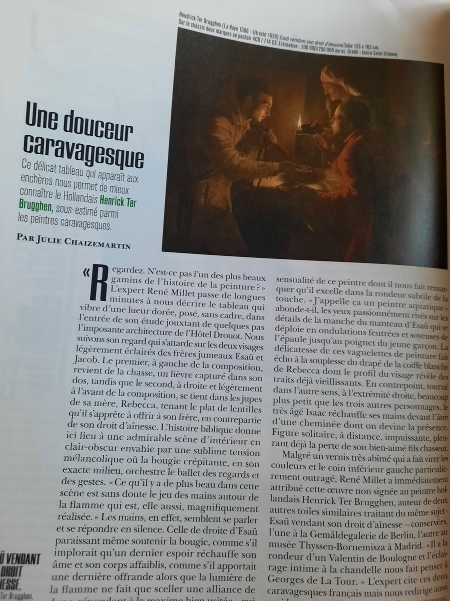 julie chaizemartin (@julieidfm) on Twitter photo Magnifique rĂ©sultat pour EsaĂŒ vendant son droit d'aĂźnesse par Henrick Ter Brugghen, un des plus dĂ©licats peintres caravagesques. EstimĂ© entre 200000 et 250000 euros il est parti pour 1150 000 chez Ivoire Saint-Etienne. Je vous en parlais en dĂ©tails <a href="/Transfuge_mag/">Transfuge magazine</a> Magnifique rĂ©sultat pour EsaĂŒ vendant son droit d'aĂźnesse par Henrick Ter Brugghen, un des plus dĂ©licats peintres caravagesques. EstimĂ© entre 200000 et 250000 euros il est parti pour 1150 000 chez Ivoire Saint-Etienne. Je vous en parlais en dĂ©tails <a href="/Transfuge_mag/">Transfuge magazine</a>