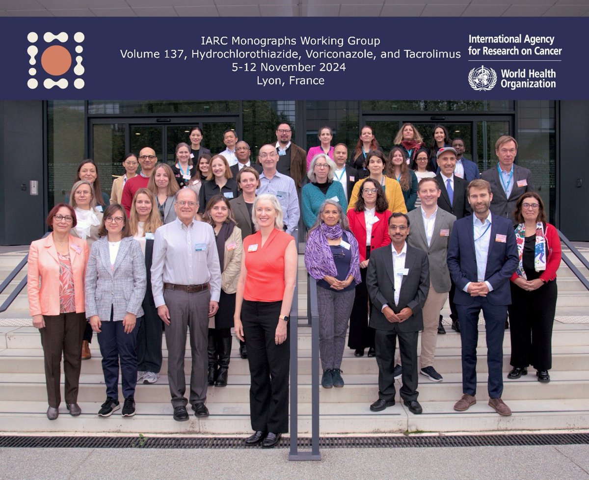cqe_lisboa's tweet photo. Alexandra Antunes participated in a Working Group at the International Agency for Research on Cancer of the World Health Organization in Lyon, France, from November 5-12, 2024, to finalize the evaluation of the carcinogenicity of hydrochlorothiazide, voriconazole, and tacrolimus. https://t.co/KncrfM1OR3