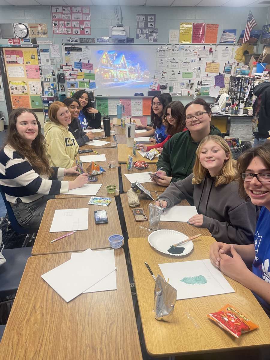 The BMHS French Honor Society hosted a winter paint party!  It was great to be creative, focus, breathe, and get ready for the holiday season!  <a href="/BrickMemorialHS/">Mustangs</a> <a href="/Brick_K12/">Brick Township Public Schools</a> <a href="/AATFrench/">AATF</a> <a href="/aatf_nj/">AATF NJ</a> <a href="/FLENJ/">FLENJ</a>