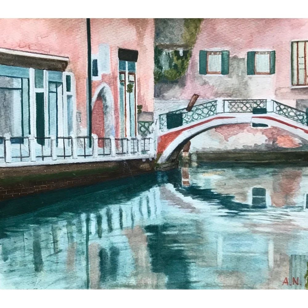 MacArtShow's tweet photo. Taking us to sunnier climes with today's #imageoftheday is Allison Nardini and "Canal, Venice" https://t.co/lpbncqjBhD #artforagreatcause #macmillancancersupport #edinburghmacmillanartshow https://t.co/srN3ADpzVz