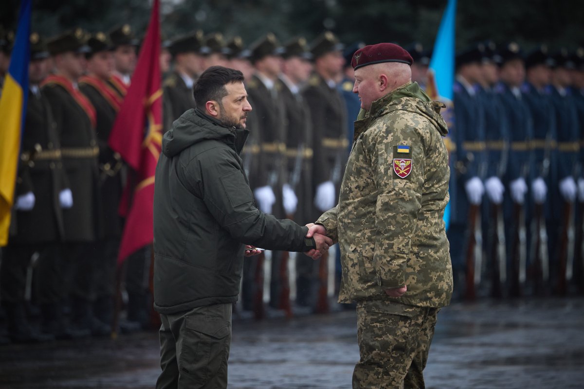 ZelenskyyUa's tweet photo. Respect. Gratitude. Honor. From the entire Ukrainian people, to each of them. To everyone who, with blood, tears, and fire, is writing the new history of independent Ukraine. Writing it everywhere— in Kharkiv, Sumy, Zaporizhzhia, the Kherson region, and in such challenging directions as Kurakhove, Pokrovsk, and Kupyansk. On all the hottest frontlines where Ukraine fights. Where they fight.

Our Ground Forces, Air Force, Naval Forces, artillery, intelligence, paratroopers, Special Operations Forces, Territorial Defense, and Unmanned Systems Forces — all our warriors. Together, they are the force. Together, they are the Armed Forces of Ukraine.

May death evade the brave.
May everything for them always be 4.5.0.
May their valor endure, their glory shine, and may we all share in Ukraine’s victory.
Congratulations, warriors!

Glory to the Armed Forces of Ukraine!
Glory to Ukraine!