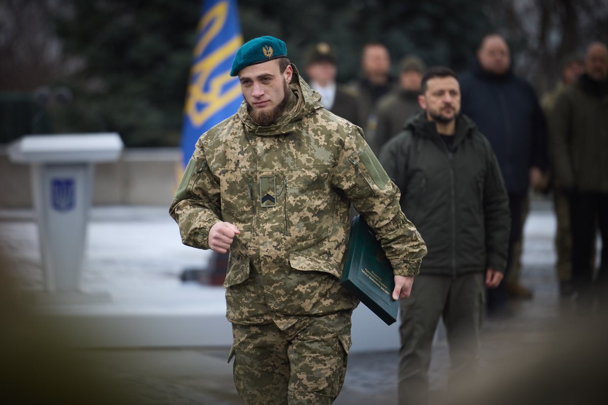 ZelenskyyUa's tweet photo. Respect. Gratitude. Honor. From the entire Ukrainian people, to each of them. To everyone who, with blood, tears, and fire, is writing the new history of independent Ukraine. Writing it everywhere— in Kharkiv, Sumy, Zaporizhzhia, the Kherson region, and in such challenging directions as Kurakhove, Pokrovsk, and Kupyansk. On all the hottest frontlines where Ukraine fights. Where they fight.

Our Ground Forces, Air Force, Naval Forces, artillery, intelligence, paratroopers, Special Operations Forces, Territorial Defense, and Unmanned Systems Forces — all our warriors. Together, they are the force. Together, they are the Armed Forces of Ukraine.

May death evade the brave.
May everything for them always be 4.5.0.
May their valor endure, their glory shine, and may we all share in Ukraine’s victory.
Congratulations, warriors!

Glory to the Armed Forces of Ukraine!
Glory to Ukraine!