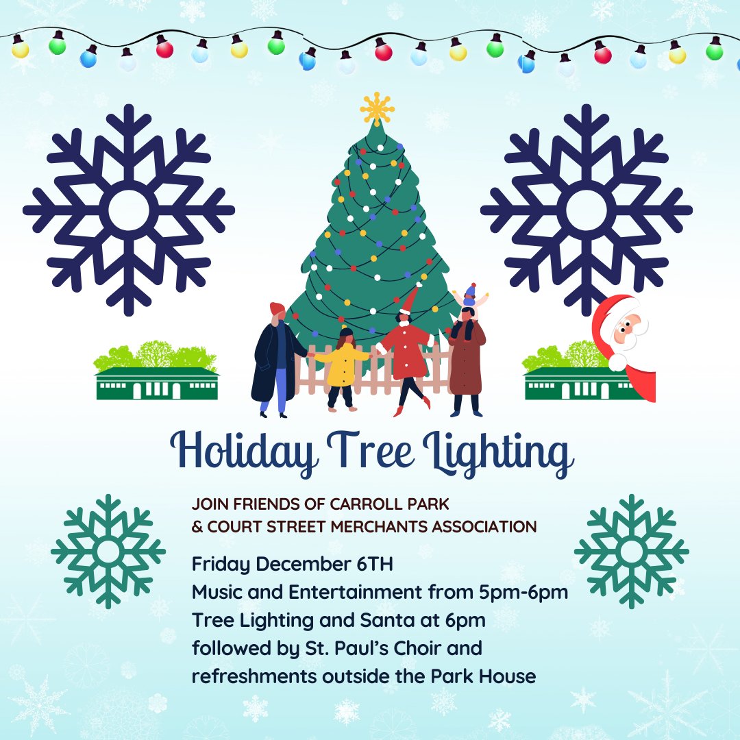 CarrollPark's tweet photo. Tonight!

Join us for a magical evening at Carroll Park's Holiday Tree Lighting! 🎄❤️   Mark your calendars for Friday, Dec 6th, from 5pm-7pm. 

Tag us @carrollparkbrooklyn⁠

#treelighting #nycparks #Brooklyn #friendsofcarrollpark
#Christmas  #carrollparkbrooklyn https://t.co/Qs5E1tRi1x