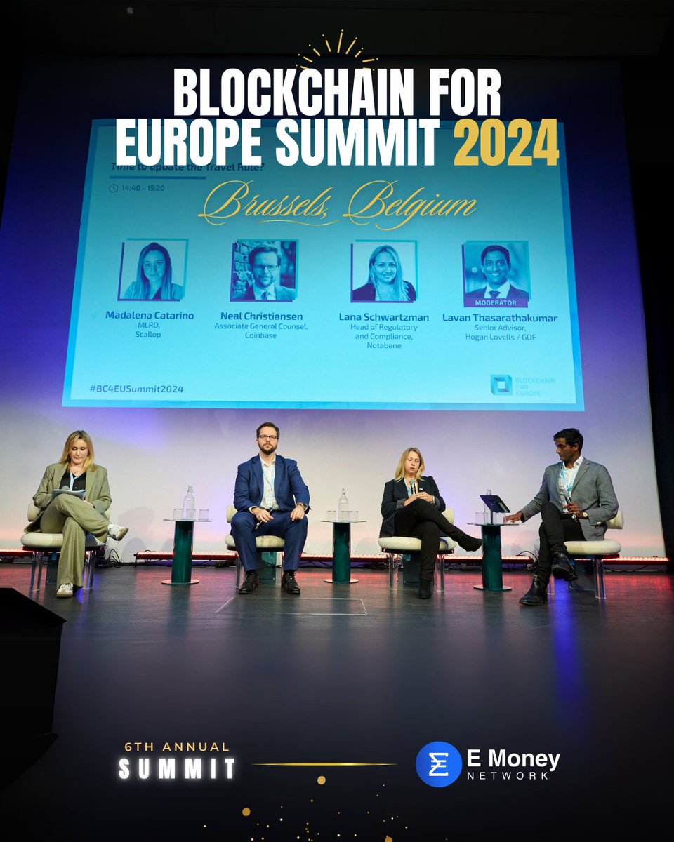 emoney_network's tweet photo. Meanwhile, our MLRO, Madalena Catarino @maddcatarino attended a different panel on the topic "Time to update the Travel Rule!" ✔️

⛓️ She shared key insights into the regulatory updates needed to ensure that frameworks evolve in step with the rapid advancements in blockchain technology, fostering innovation while maintaining market integrity and robust oversight.