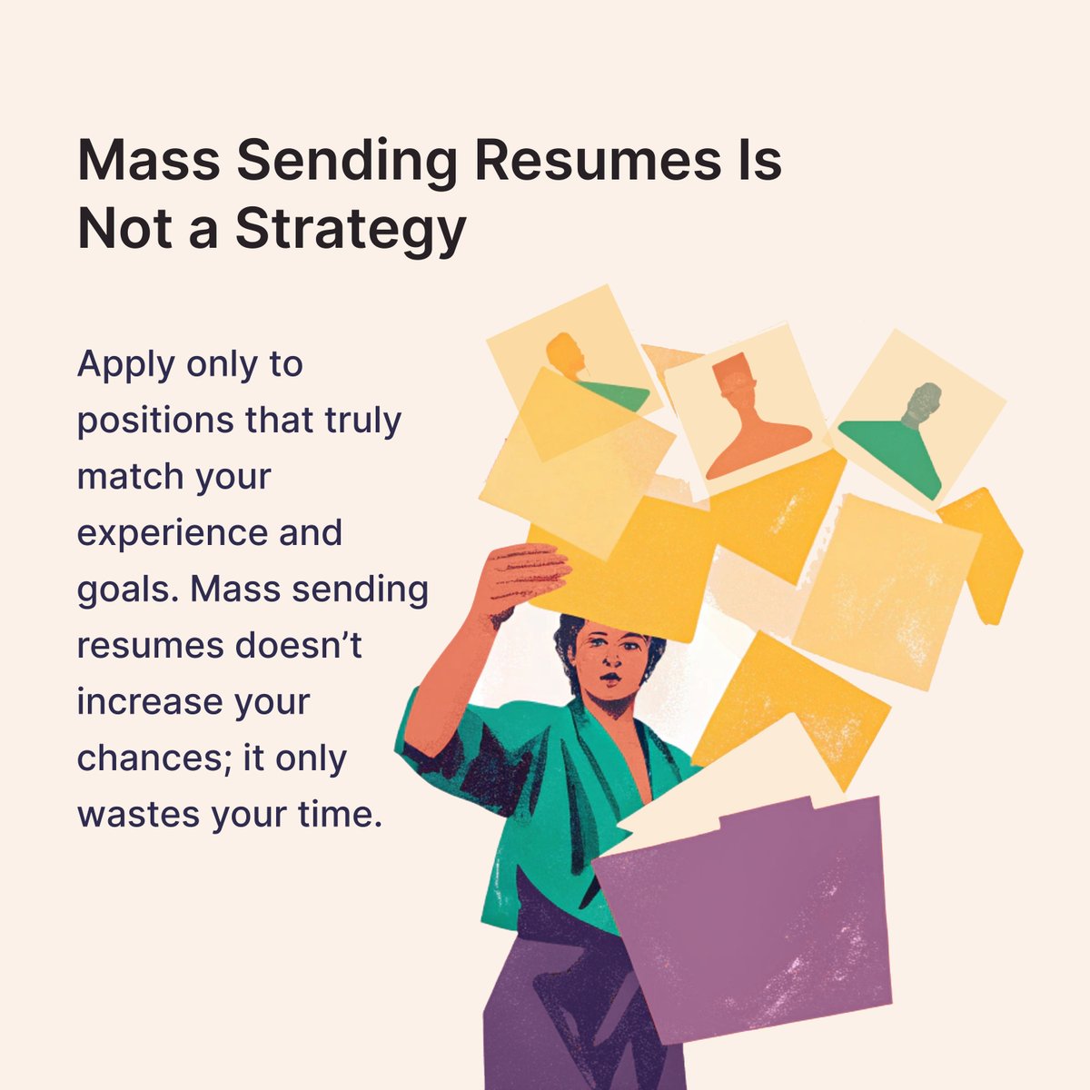 adabilinska1001's tweet photo. Mass Sending Resumes Is Not a Strategy 📤❌
See the details below 👇
#JobSearchStrategy #SmartApplications #CareerJourney #PersonalizedApproach #JobSeekerTips #EffectiveApplications #FocusOnQuality #CareerSuccess https://t.co/4gSYNJ0DWZ