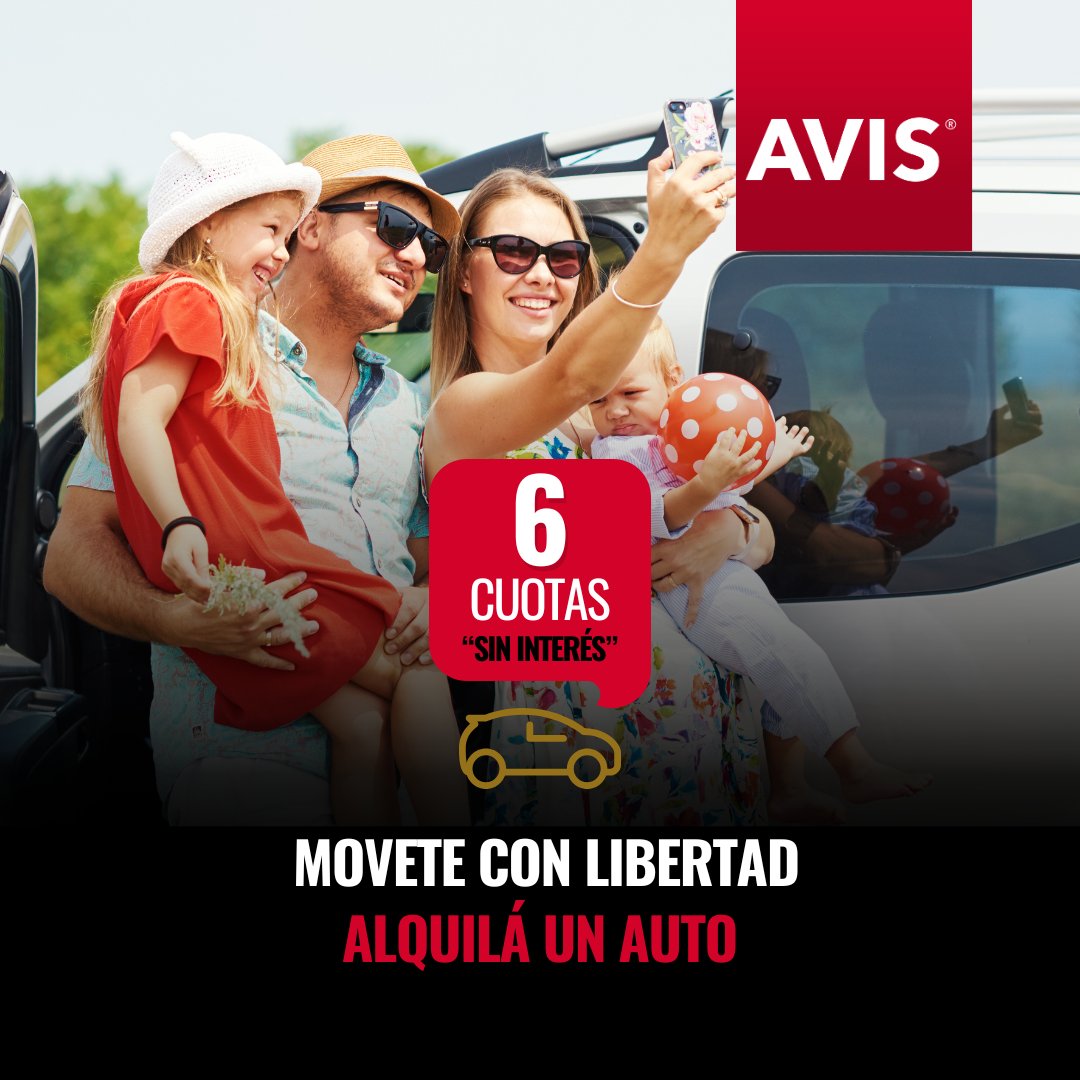 ¡Reservá tu auto online con las mejores tarifas y anticípate a las escapadas de #findeaño! Ya estamos cerca de las reuniones familiares, #escapadas soñadas y momentos inolvidables. Aboná tu #vehículo en 6 #cuotas #sininterés. Reservá ahora #online: Avis.com.ar