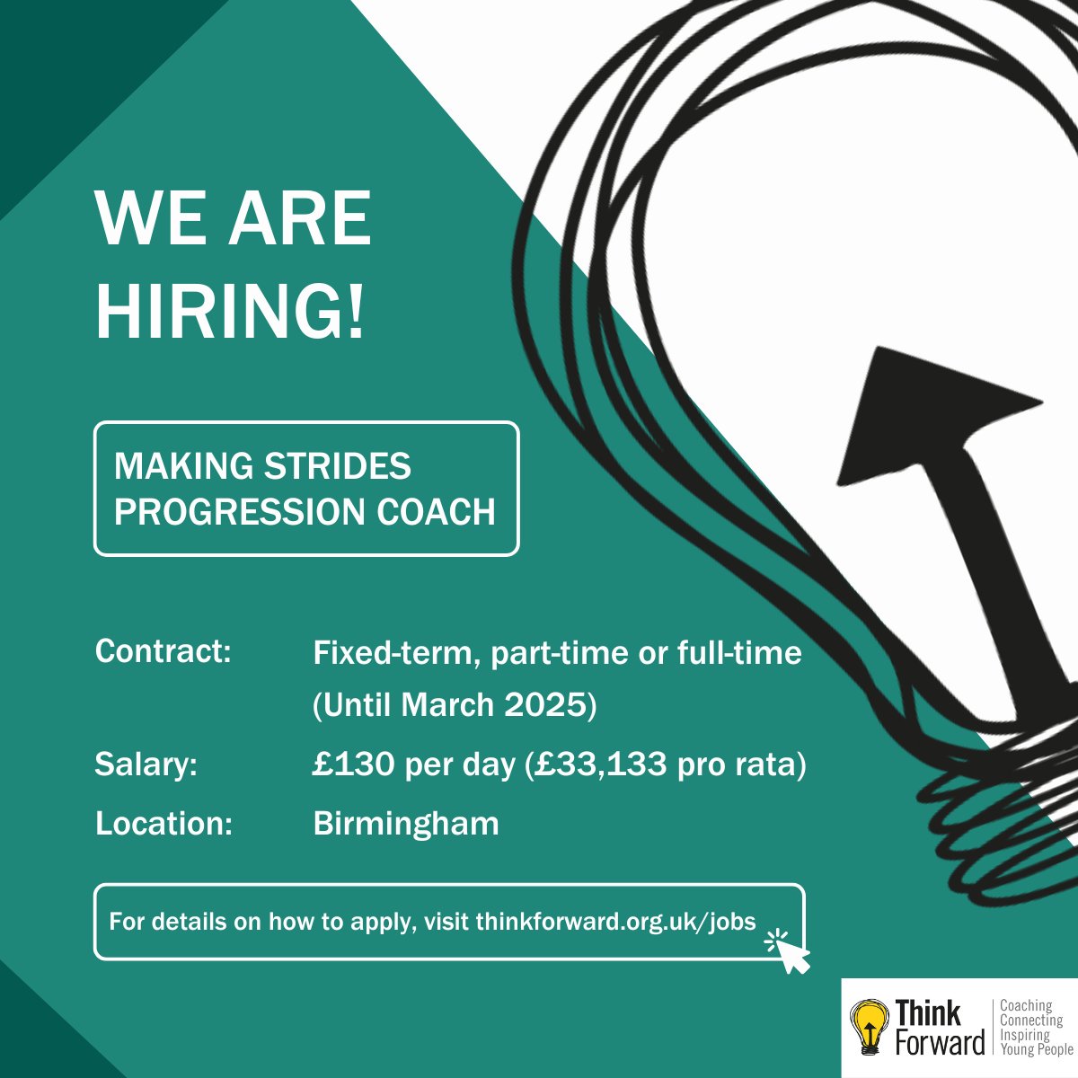 📣 We're hiring! 

If you have experience working with young people and are passionate about supporting them to achieve brighter futures, you can find more info and apply at: thinkforward.org.uk/jobs

#charityjobs #coachingjobs