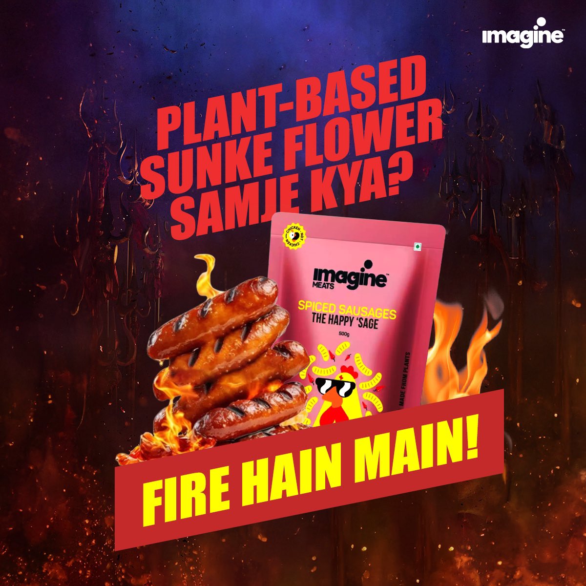Flower nahi, full on flavour hai boss! Taste ka blockbuster plant-based Spiced Sausage! 🧨🔥🌱
#Imaginefoods

#pushpa #pushparaj #pushpa2 #imagine #spicedsausage #alluarjun #alluarjunonline #plantbased #plantbasedsausage