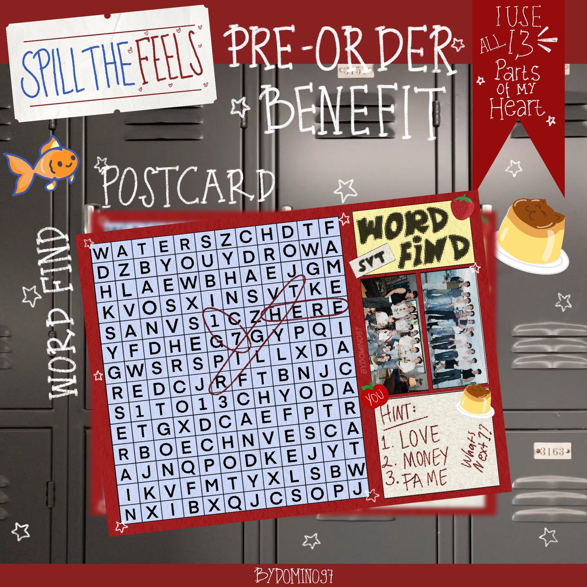 [ help rt &amp; likes ] 🩷
🐟🍎 PRE-ORDER SPILL THE FEELS SERIEZ PHOTOCARD HOLDER &amp; BAGCHARM BATCH 2 🍮🍓

— Photocard holder double side
— Bag charm ver A &amp; B
material : acrylic 

🧤PO : ~ 16 Desember 2024

form 🍎 : bit.ly/STFseriezB2

overseas/ww GO kindly dm me first 🫶🏻
