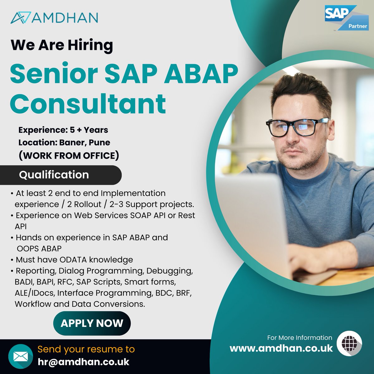 AmdhanLTDUK's tweet image. We Are Hiring.
𝐏𝐨𝐬𝐢𝐭𝐢𝐨𝐧: Senior SAP ABAP Consultant
𝐀𝐩𝐩𝐥𝐲 𝐍𝐨𝐰 𝐎𝐧 - hr@amdhan.co.uk
#sapabapconsultant #abapconsultant #sapconsultant #abapdeveloper #hiring #sapjobs #saphiring #sapabap #abap #sapjob #recruitment #job #amdhan #sap #itjobs #saprecruitment