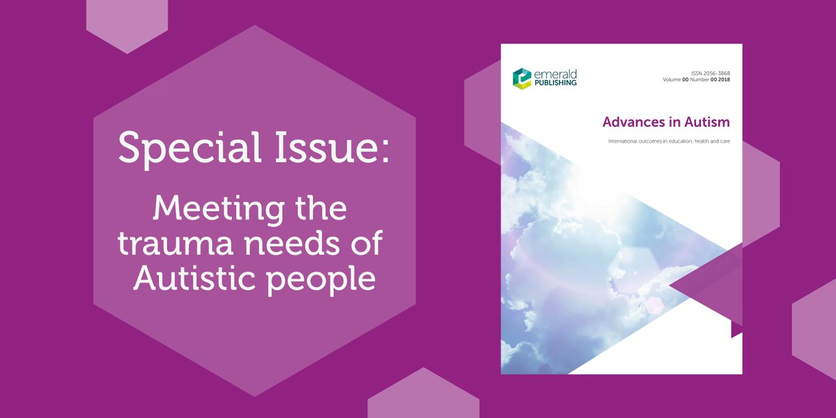 Enjoy 1-month FREE access to all articles from the Special Issue on Meeting the trauma needs of Autistic people:
emerald.com/insight/public…
<a href="/VerityChester/">Verity Chester</a>