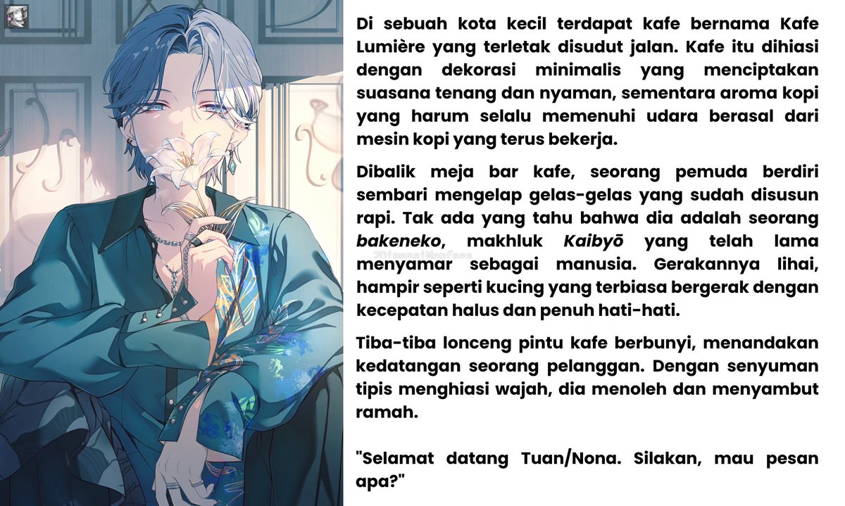 !2dFess

Selamat malam 𝘩𝘰𝘰𝘮𝘢𝘯𝘴. Seorang karakter orisinil baru saja dilahirkan dengan klaim wajah tersemat hendak mencari pertemanan untuk menulis bersama. 

Sila boleh dibalas dengan IC/kata kunci atau tinggalkan retweet jika ingin berinteraksi di lain (cont)