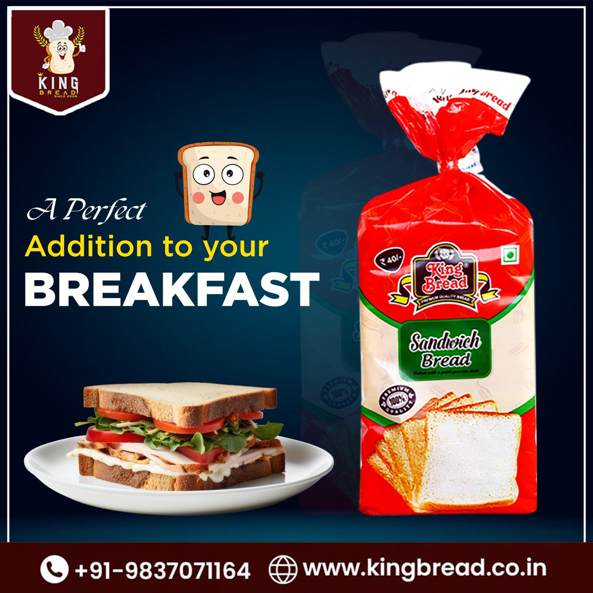 KingBread13's tweet image. Start your day right with a perfect breakfast companion that’s delicious, nutritious, and energising. Fuel your mornings with every bite! 🍳🥐☕ 
#KingBread #PerfectBreakfast #HealthyStart #MorningDelight #BreakfastGoals #YummyMornings #PowerUp #BreakfastVibes #meerut