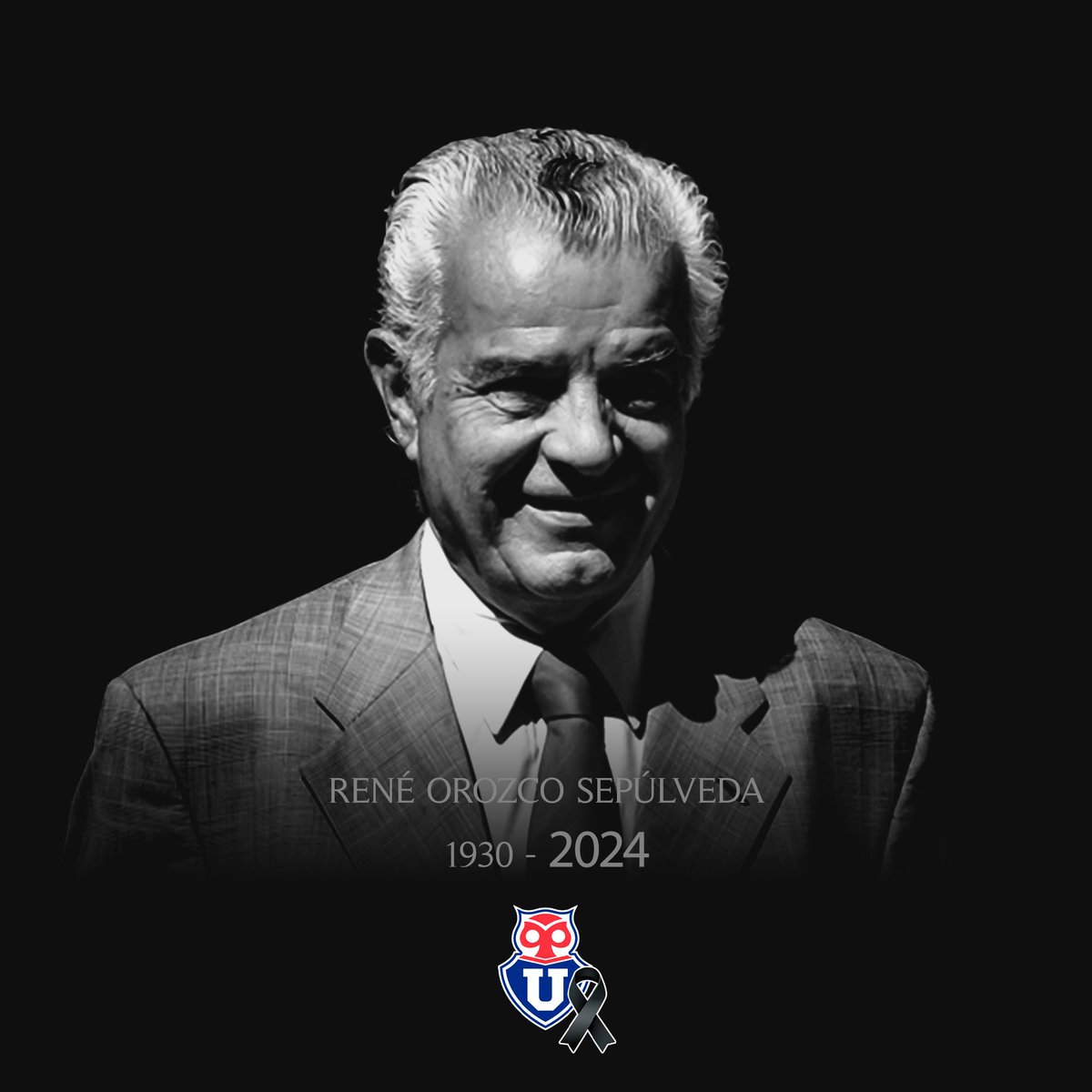 udechile's tweet photo. Lamentamos profundamente el fallecimiento de don René Orozco Sepúlveda, quien se desempeñó como Presidente del Club desde 1991 a 2004. Como institución, enviamos las más sinceras condolencias a sus familiares y cercanos, y a su vez, reconocemos el aporte del doctor Orozco durante su etapa al mando del Club, especialmente liderando el proceso denominado "la nueva U". Su nombre y legado, sin duda, quedarán grabados en la historia del Romántico Viajero.

QEPD René Orozco.