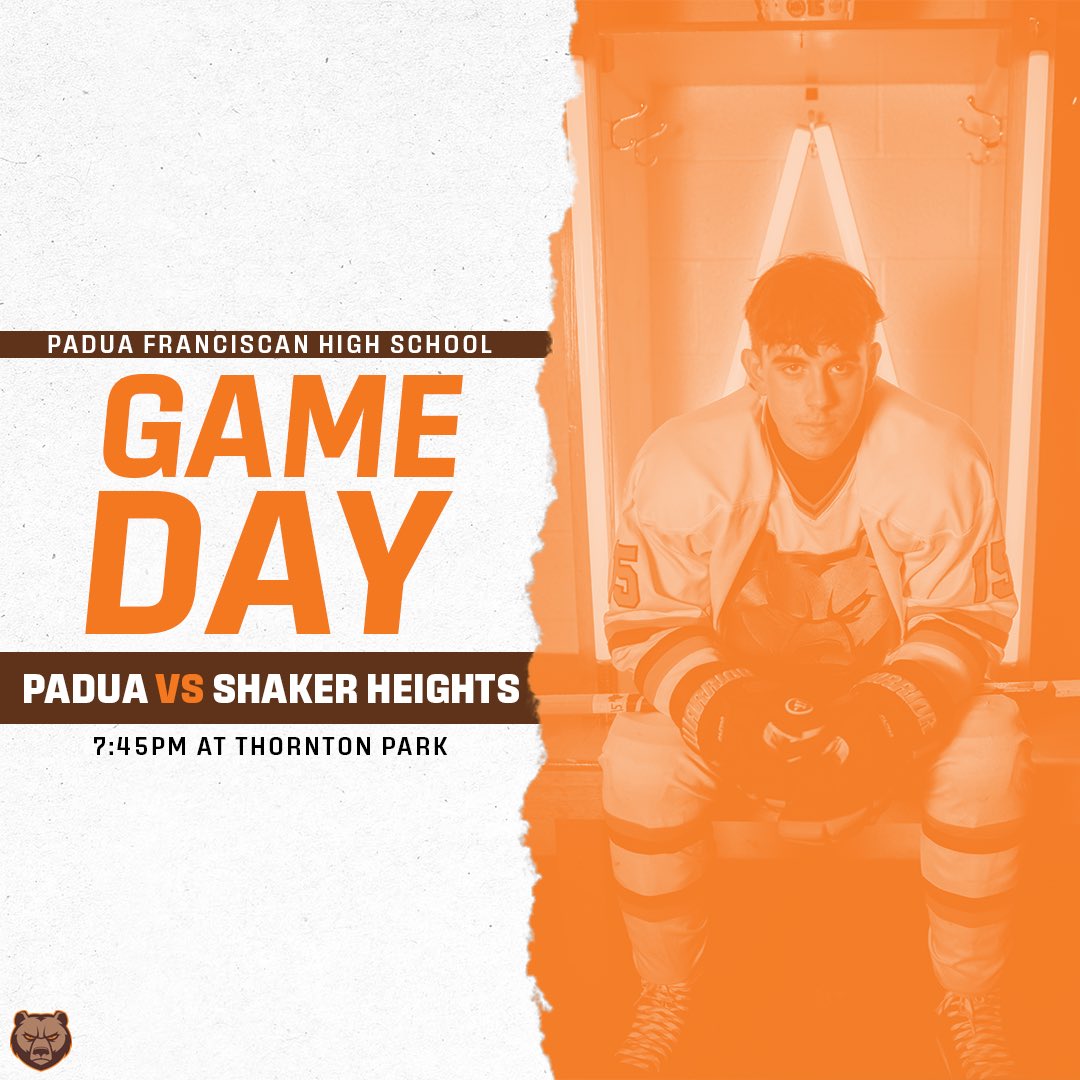 PaduaHK's tweet photo. Bruins head to Shaker Hts. tonight with two points on the line in the @GLHL1 come support the brown and orange. #paduahockey #2teams1family #LetsGoBruins🐻 https://t.co/UHZEACE9Oa